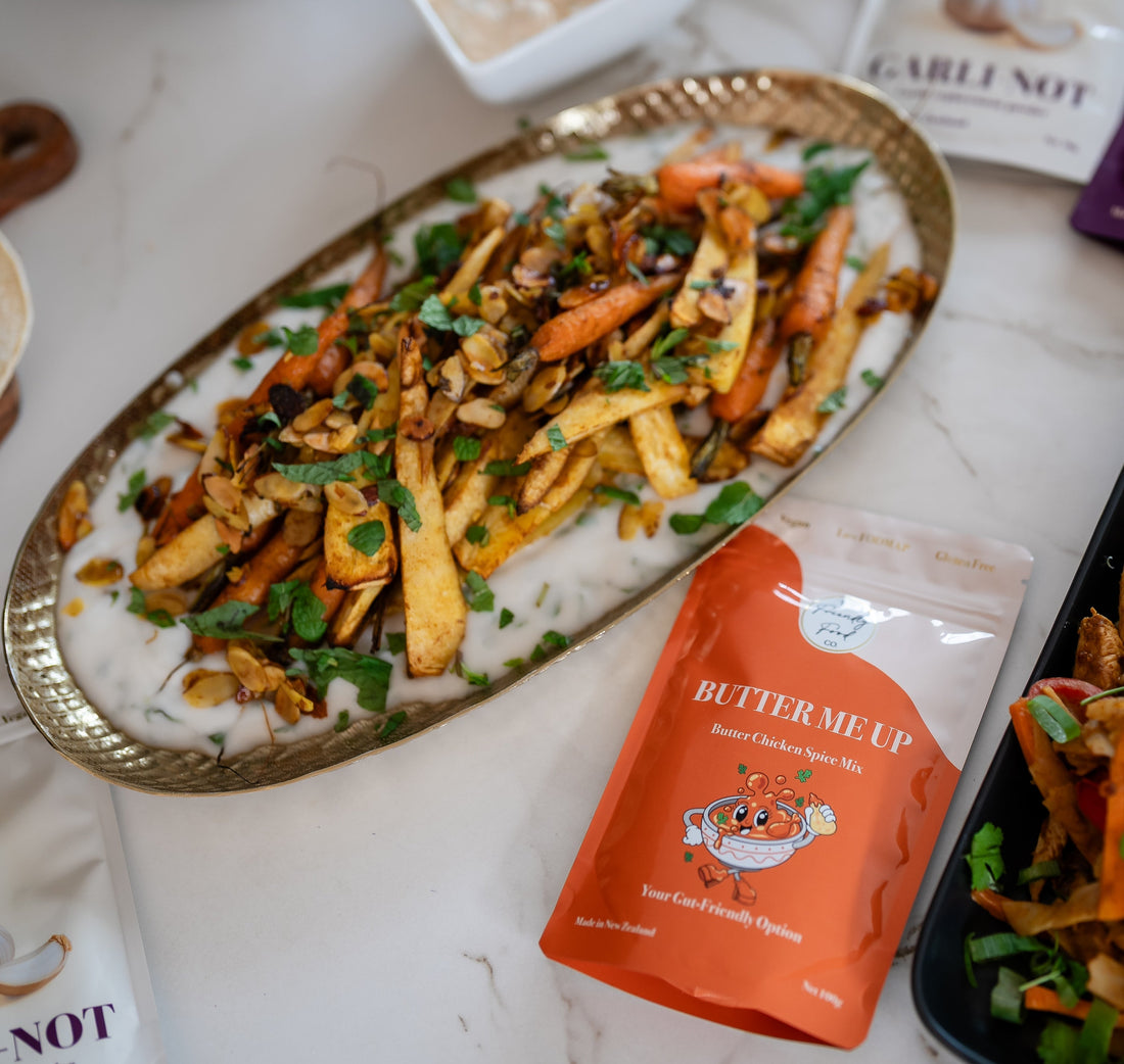 Low FODMAP Spiced Roast Carrots and Parsnip