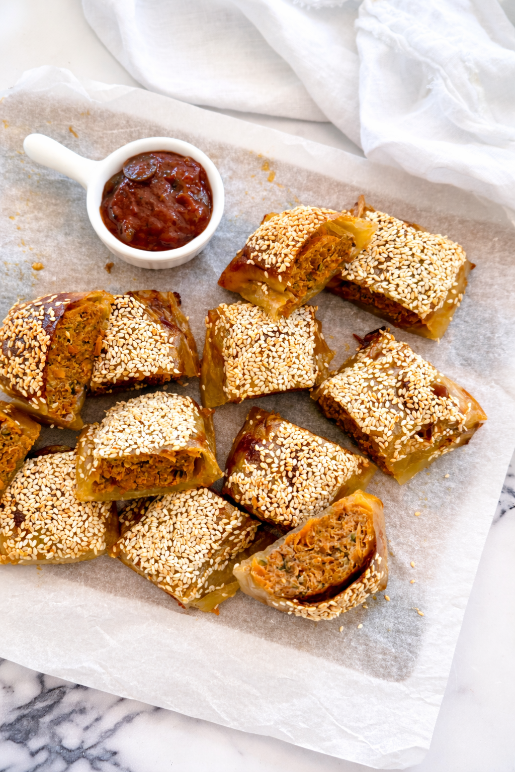 low FODMAP high protein sausage rolls