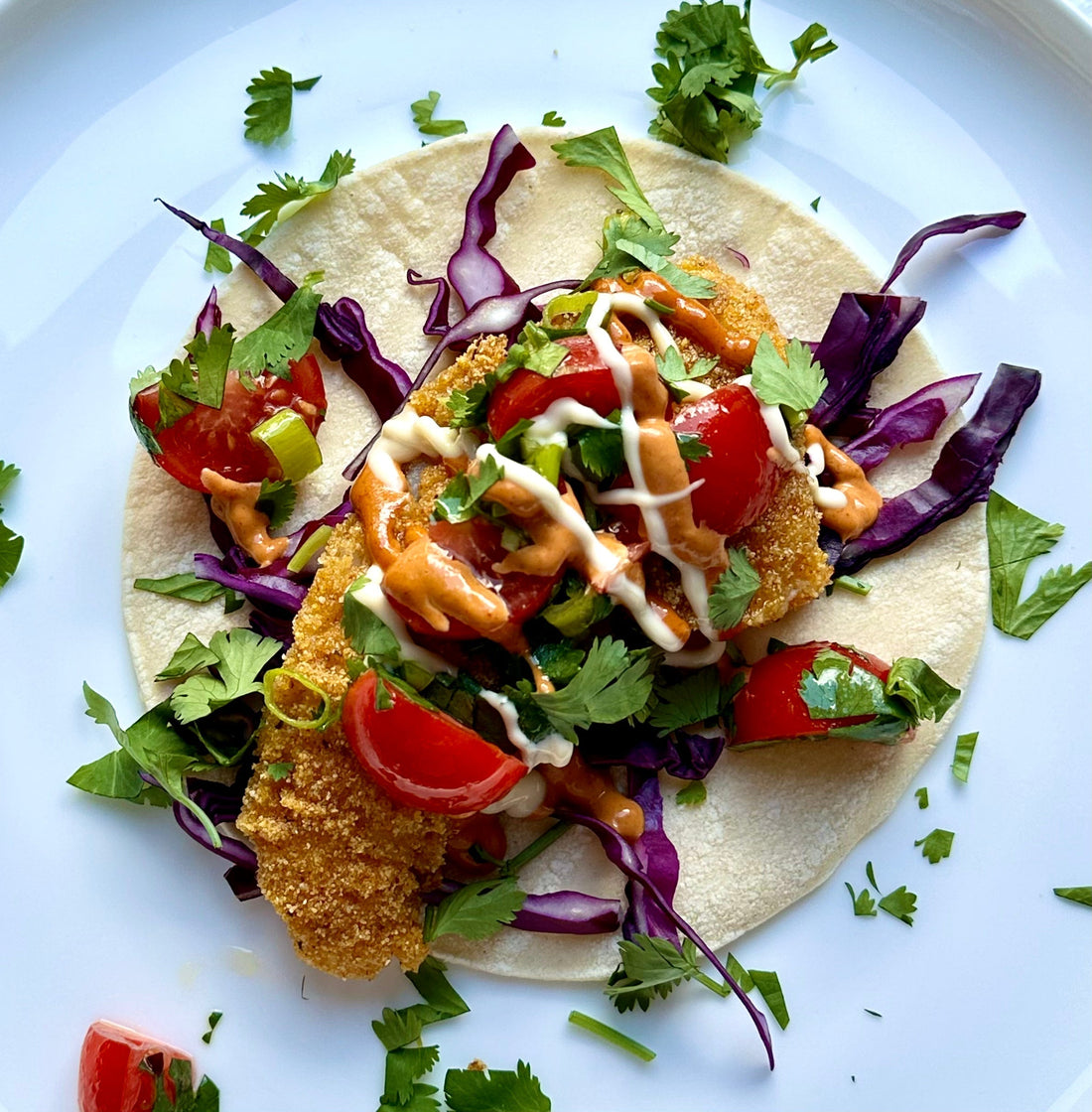Low FODMAP Polenta Crusted Cajun Fish Taco
