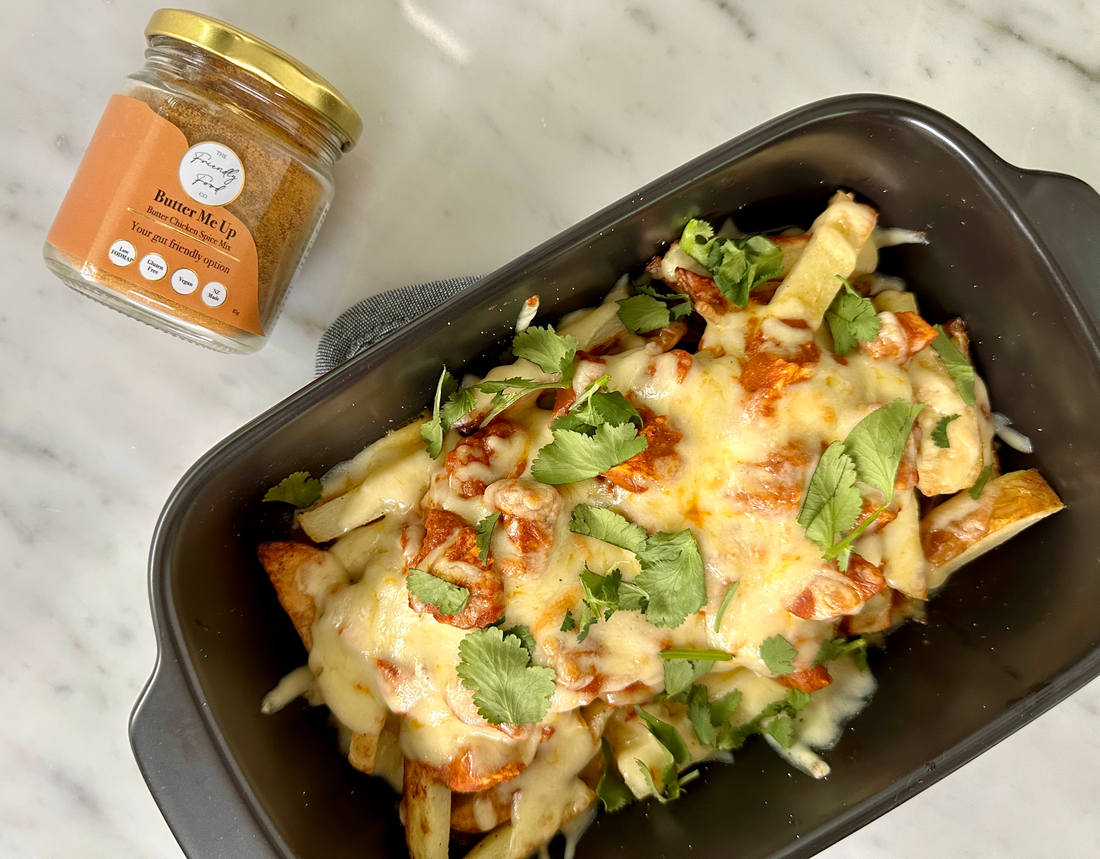 Low FODMAP Butter Chicken Loaded Fries