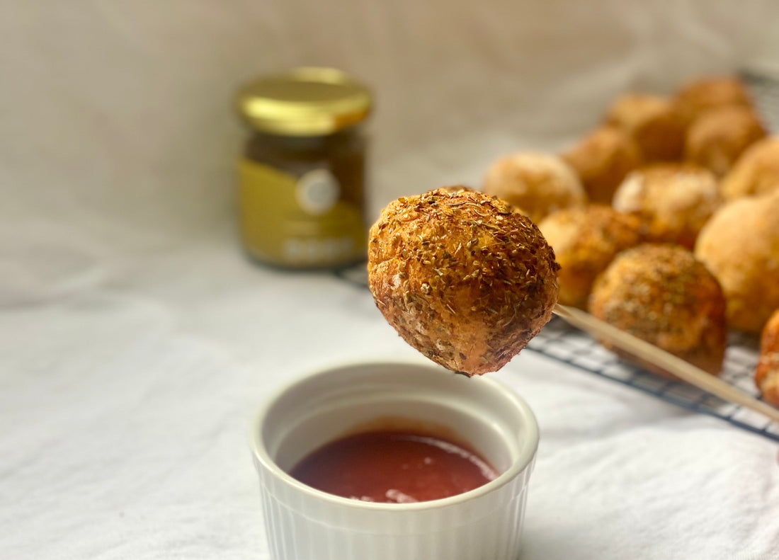 Low FODMAP cajun potato pom poms