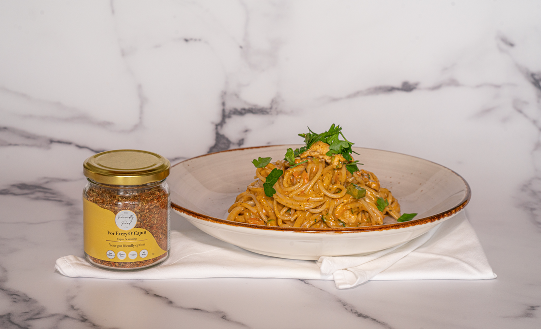 Low FODMAP creamy cajun chicken pasta
