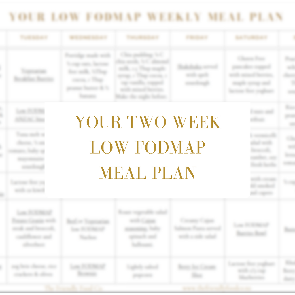 Low FODMAP Meal Plan (downloadable pdf)