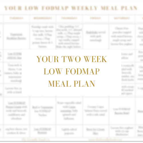 Low FODMAP Meal Plan (downloadable pdf)